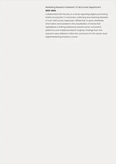 Free Digital Marketing Fresher ATS Resume Template, AI Resume Builder