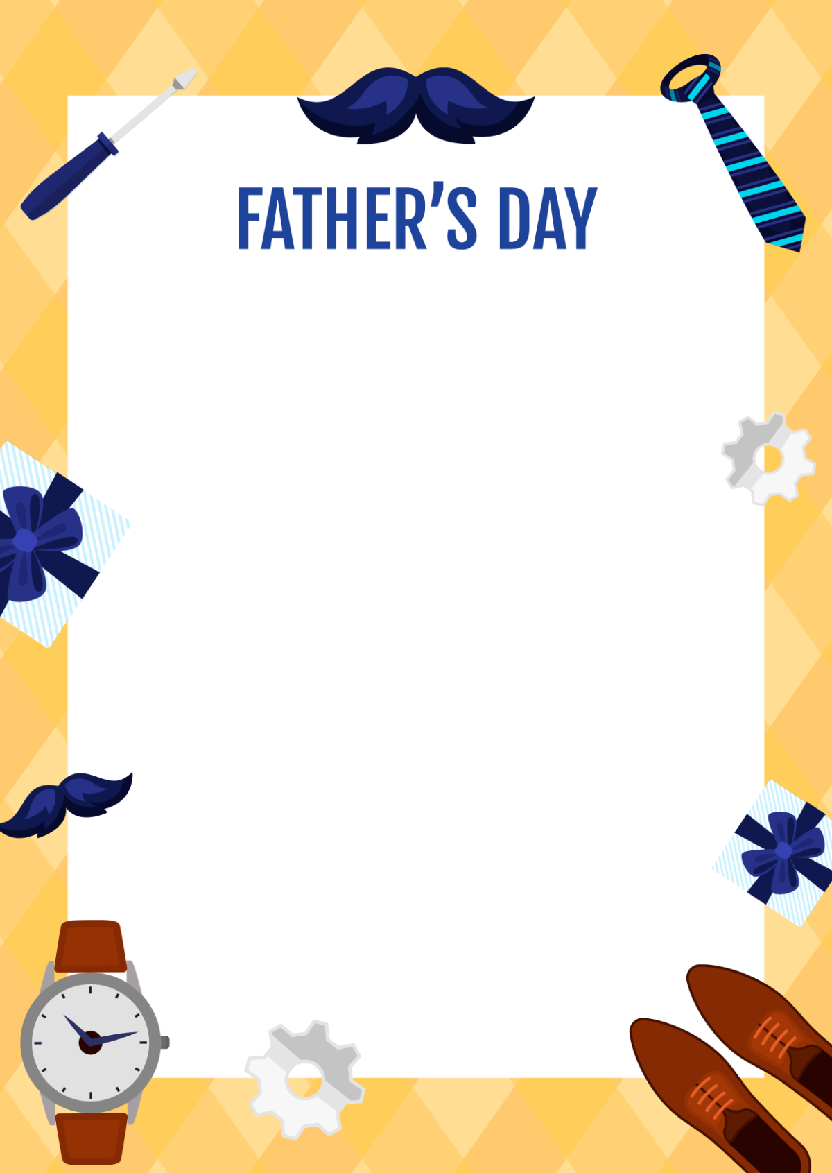 Free Father's Day Menu Background Template