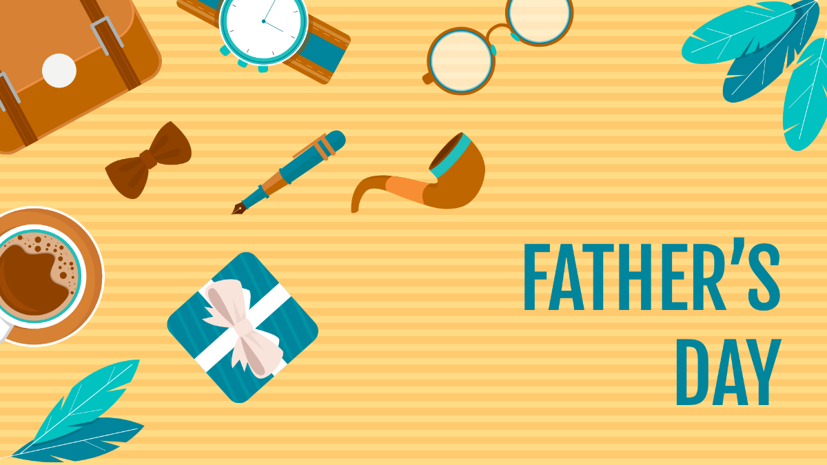 Free Father's Day Yellow Background Template