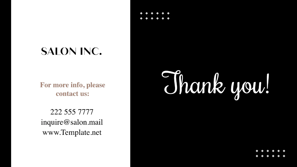 Free Salon Marketing Presentation Template to Edit Online