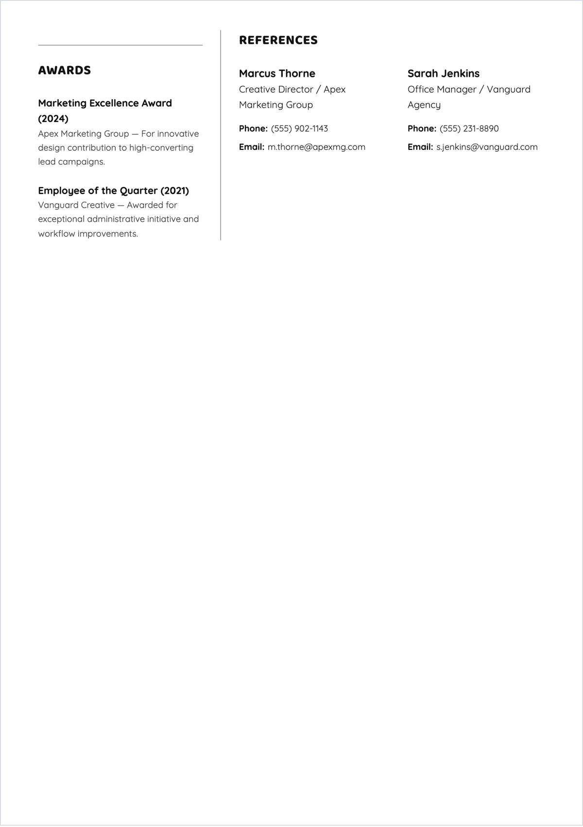 Free Graphic Designer/Administrative Assistant Resume to Edit Online