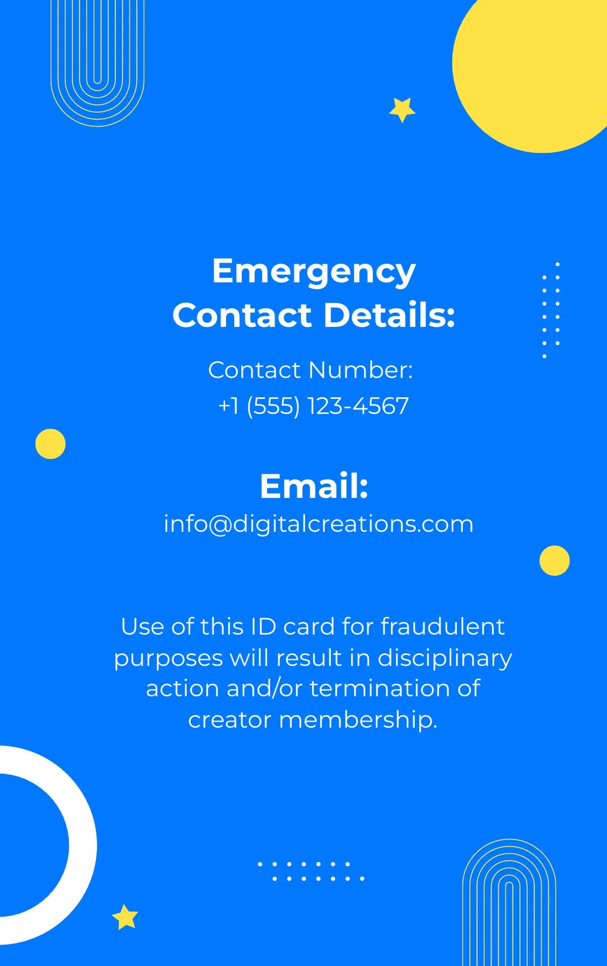 Free Creator Membership ID Card Template to Edit Online
