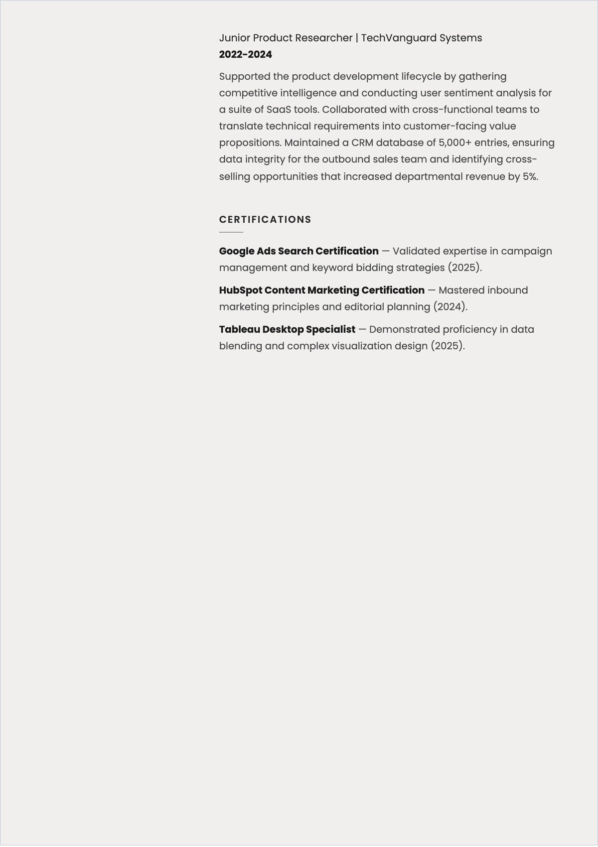 Free MBA Fresher ATS Resume Template, AI Resume Builder