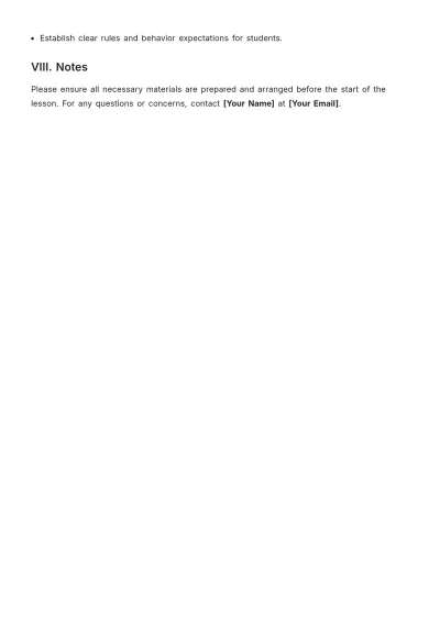 Free After-School Lesson Plan Template to Edit Online
