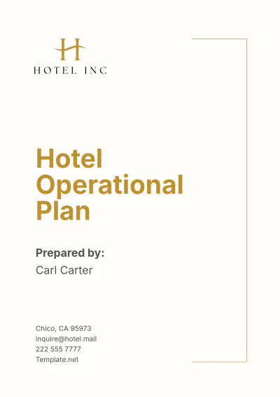 Free Hotel Operational Plan Template to Edit Online