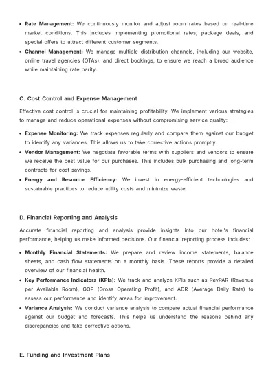 Free Hotel Operational Plan Template to Edit Online