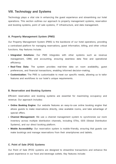 Free Hotel Operational Plan Template to Edit Online