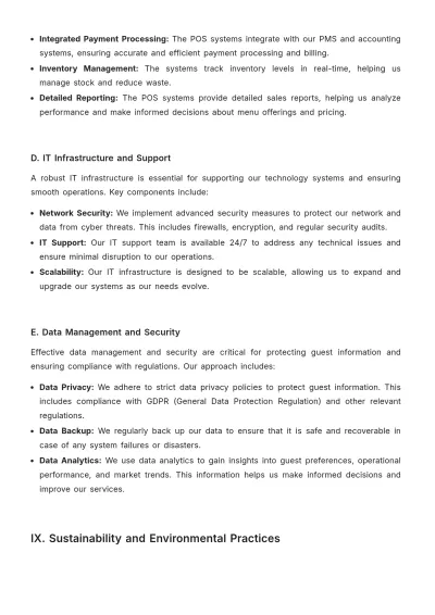 Free Hotel Operational Plan Template to Edit Online