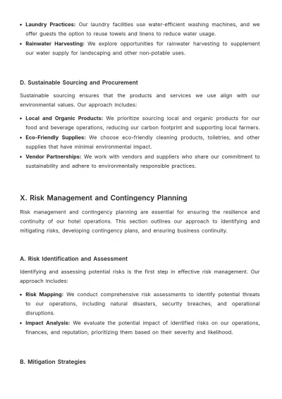 Free Hotel Operational Plan Template to Edit Online