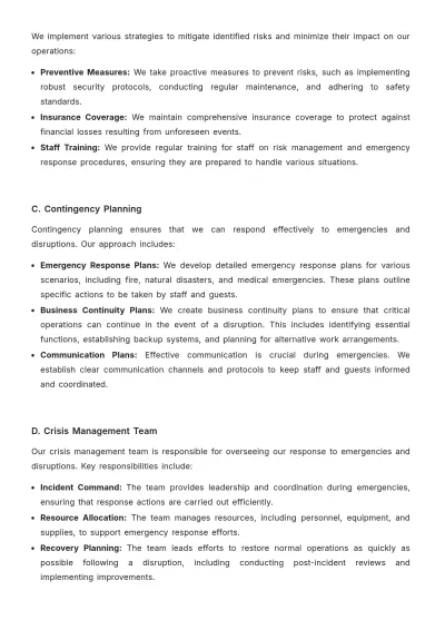 Free Hotel Operational Plan Template to Edit Online