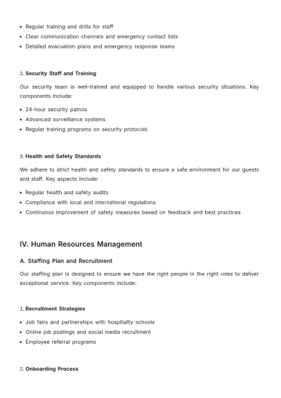 Free Hotel Operational Plan Template to Edit Online