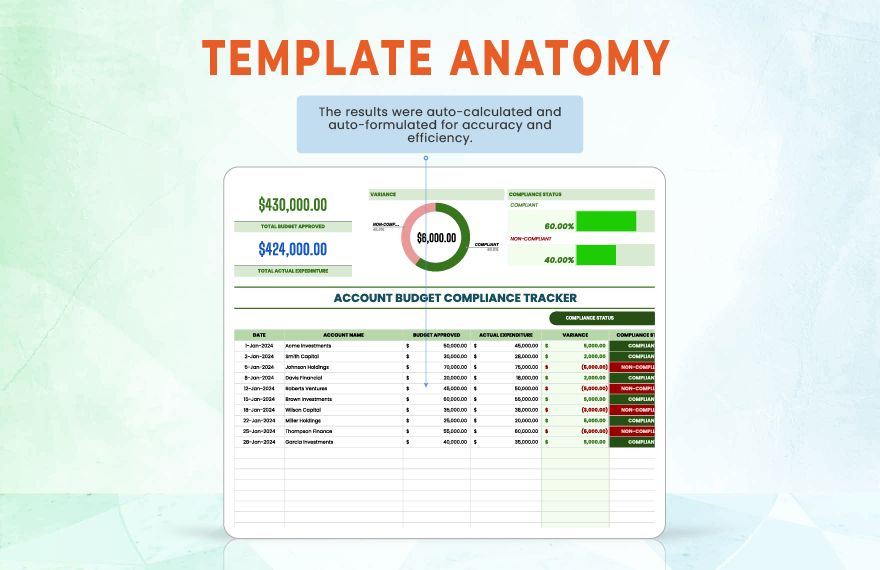 Account Budget Compliance Tracker Template