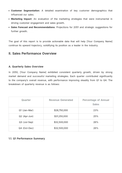 Free Business Sales Report Template to Edit Online