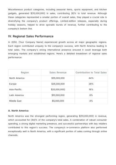 Free Business Sales Report Template to Edit Online