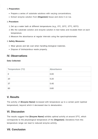 Free Basic Lab Report Template to Edit Online