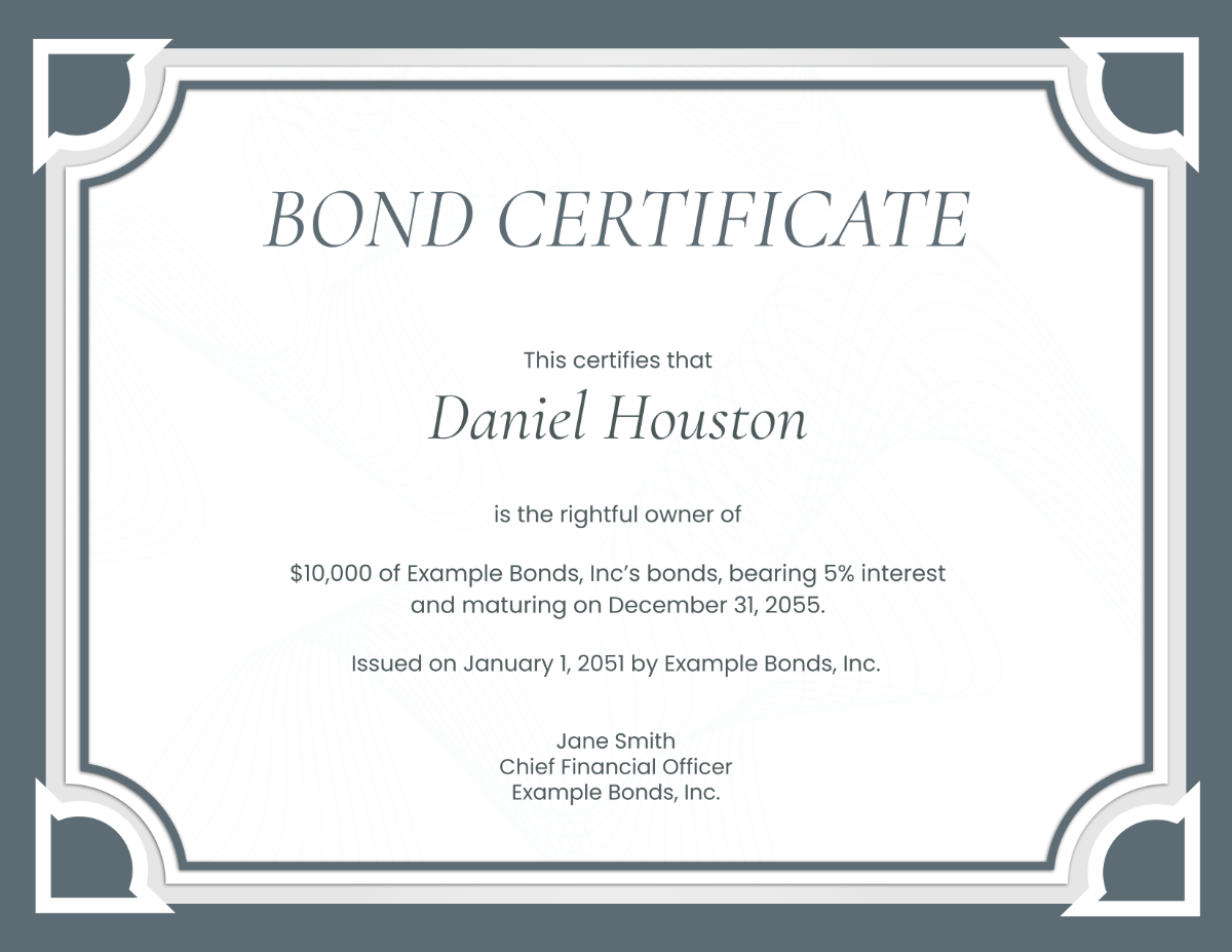 Bond Certificate Template - Edit Online & Download