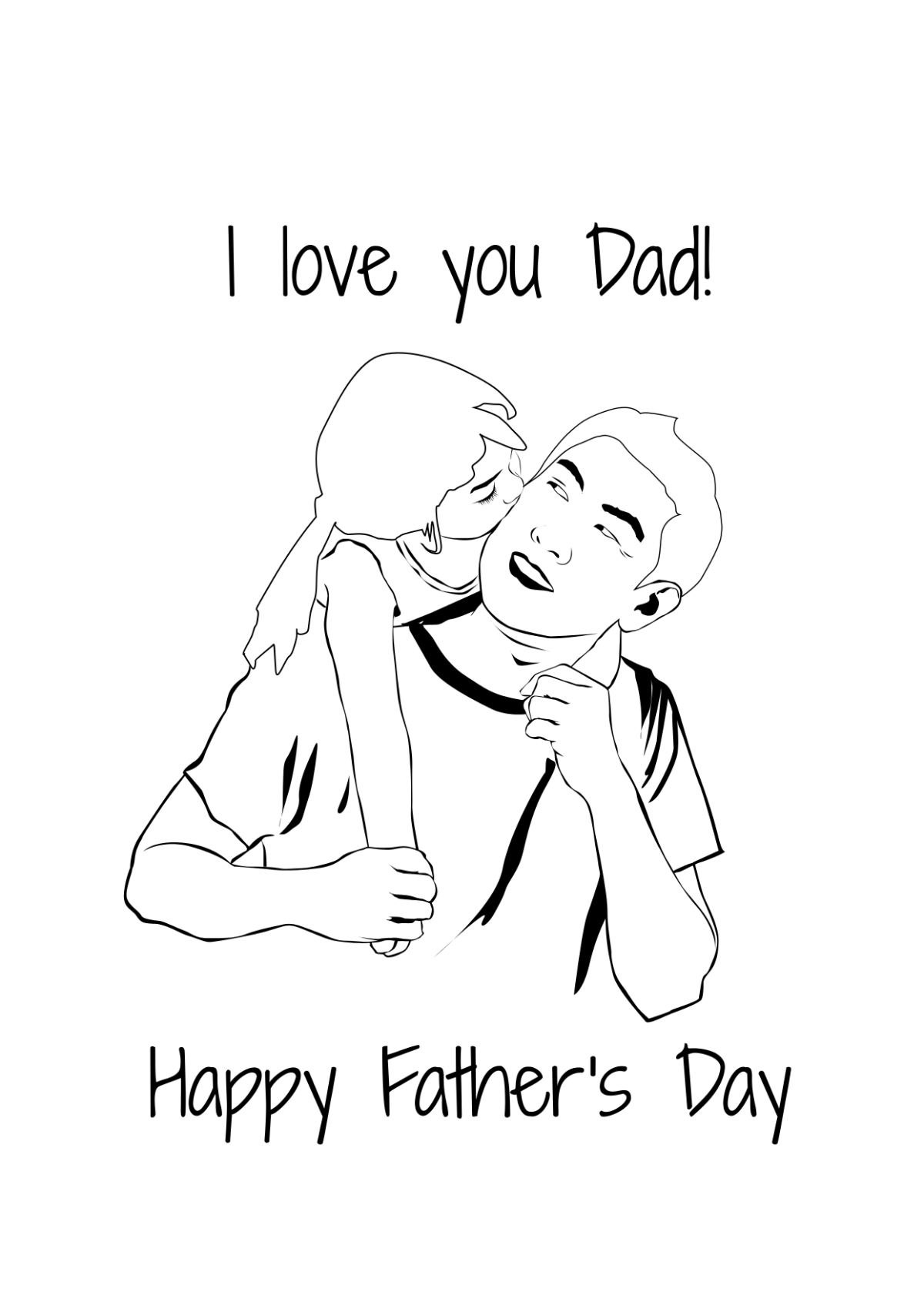 Father's Day Sketch Drawing Teamplate