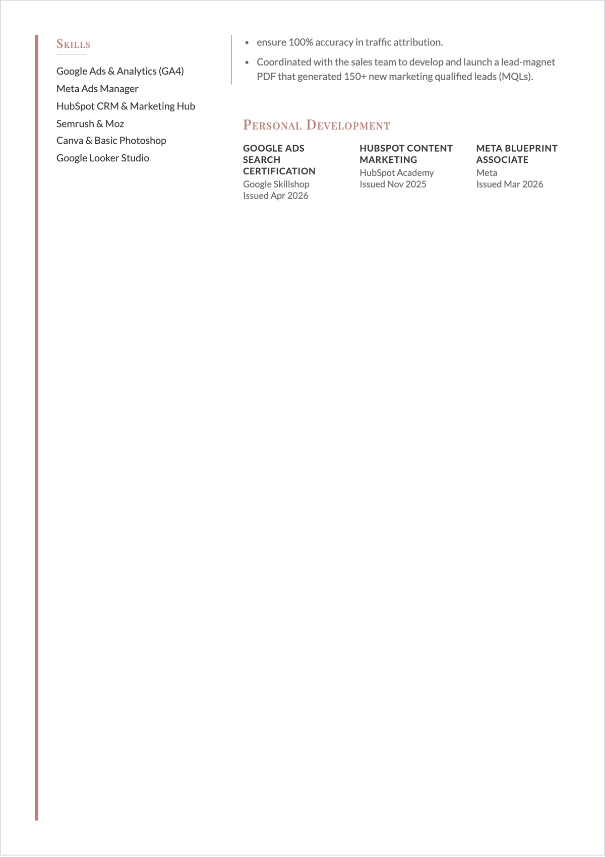 Free Freshers ATS Resume Outline Template, AI Resume Builder