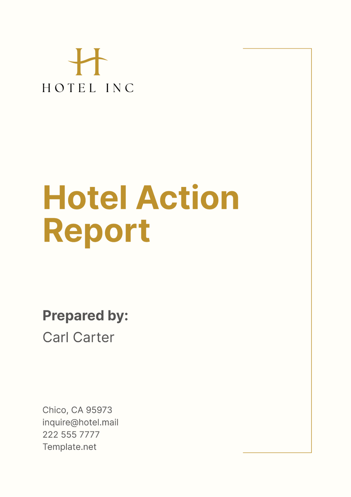 Hotel Action Report Template - Edit Online & Download