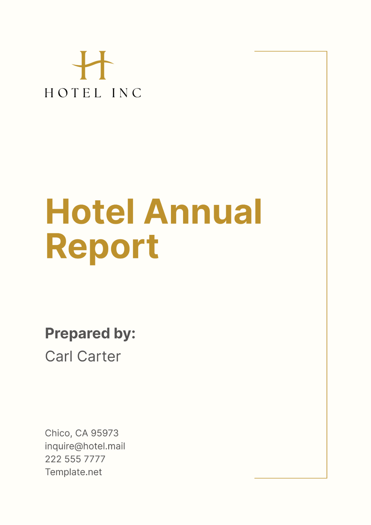 Hotel Annual Report Template - Edit Online & Download