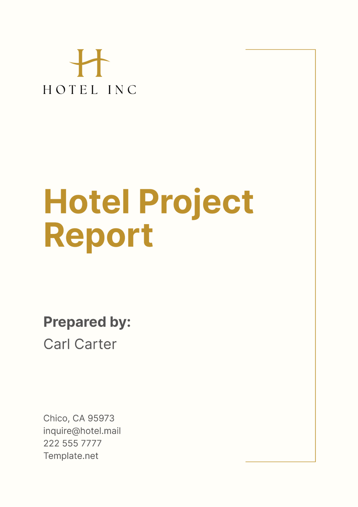 Hotel Project Report Template - Edit Online & Download