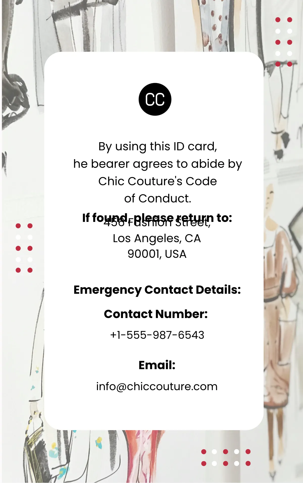 Free Fashion Designer ID Card Template to Edit Online