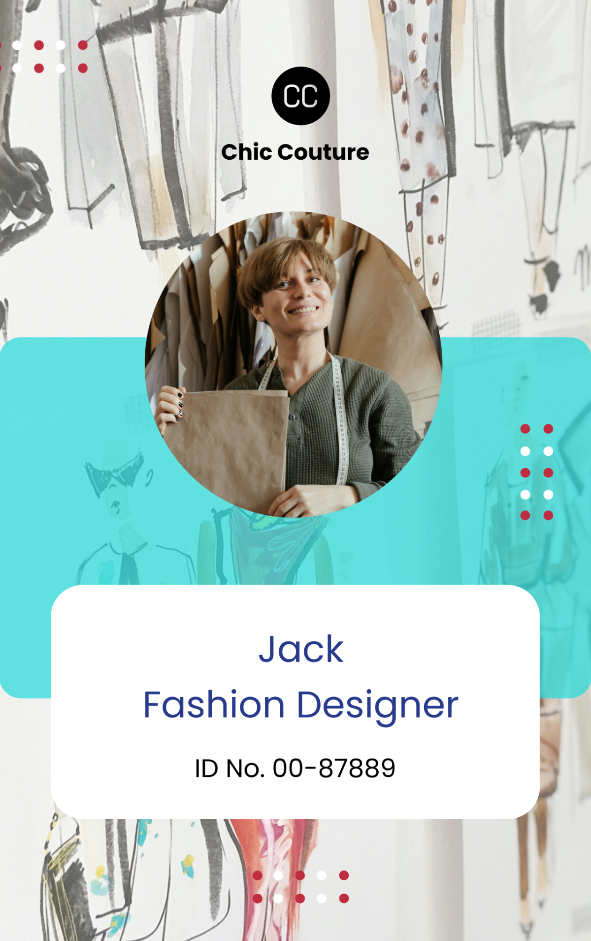 Free Fashion Designer ID Card Template to Edit Online