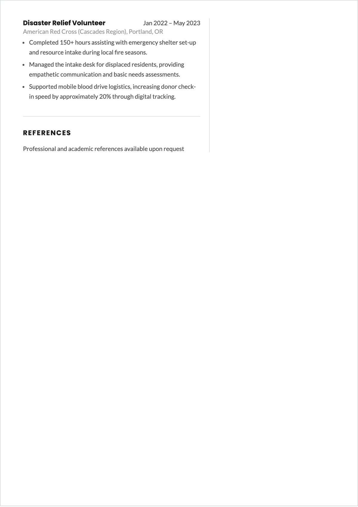 Free College Volunteer ATS Resume Template, AI Resume Builder