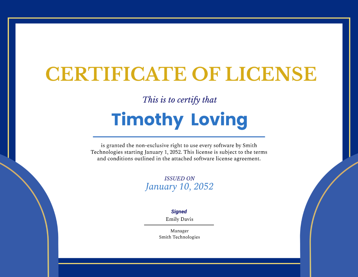 License Certificate Template - Edit Online & Download