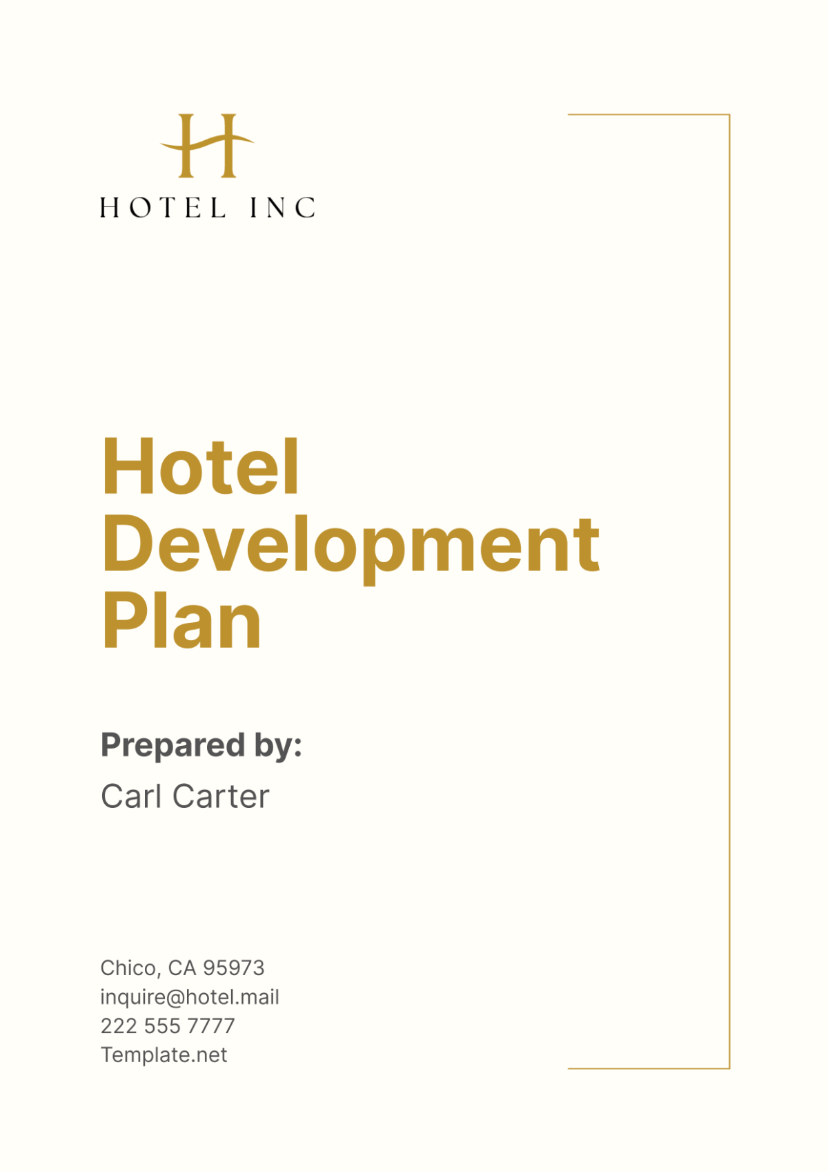 Free Hotel Development Plan Template