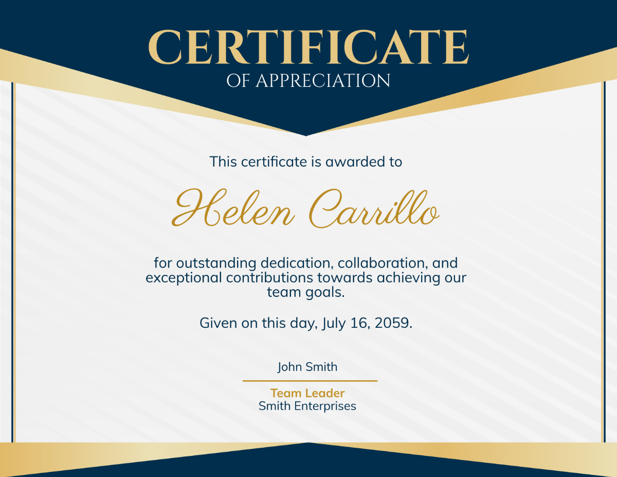 Team Appreciation Certificate Template - Edit Online & Download