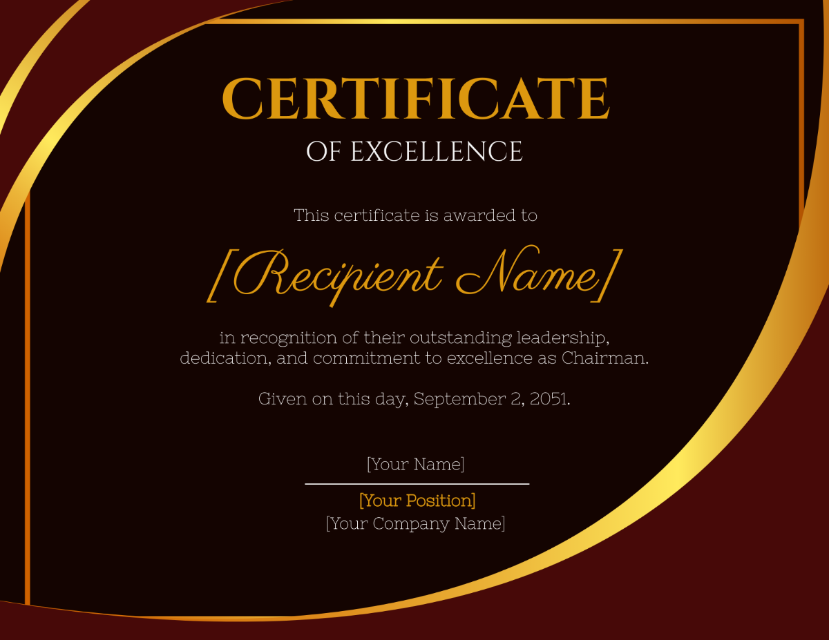 Chairman Certificate