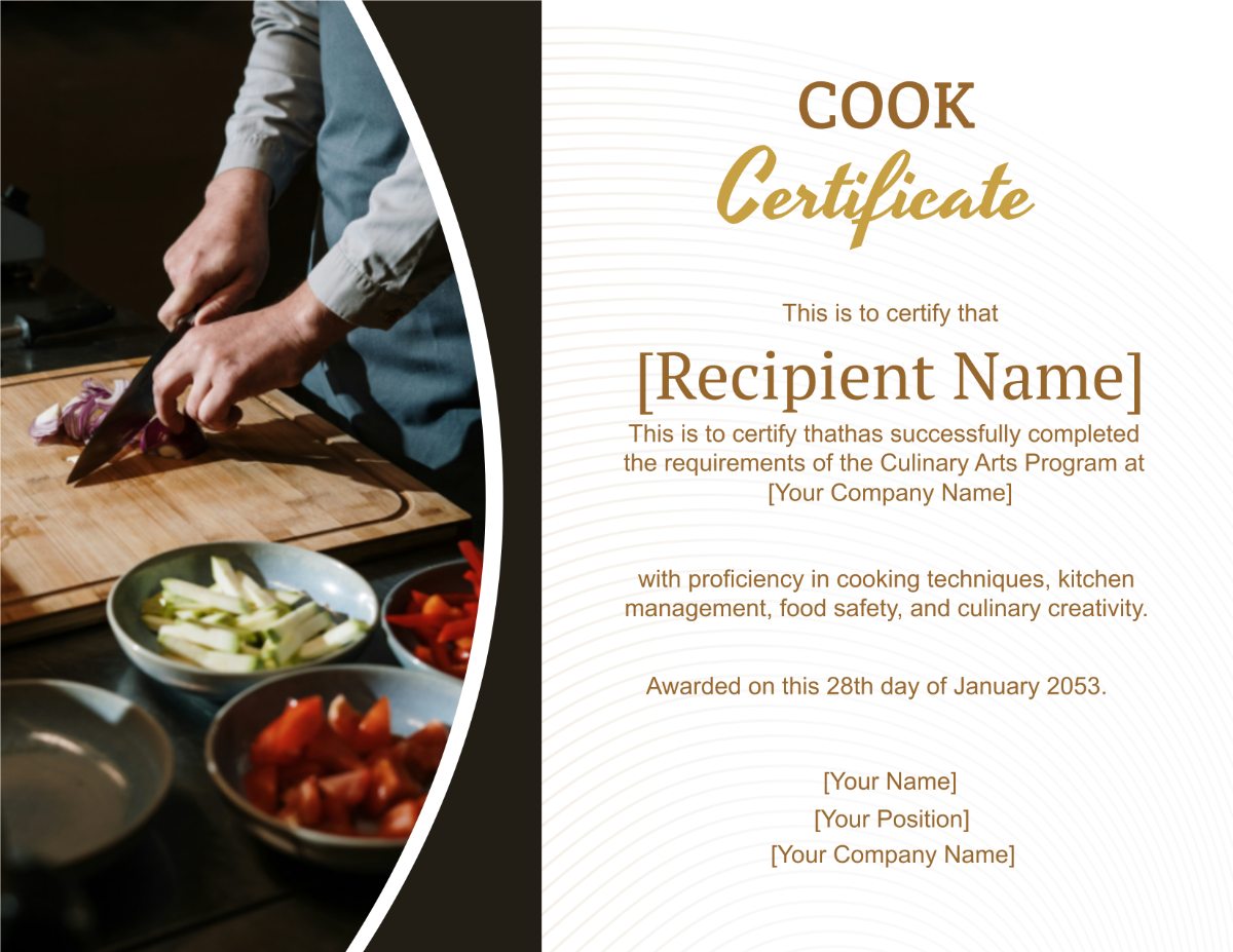 Cook Certificate