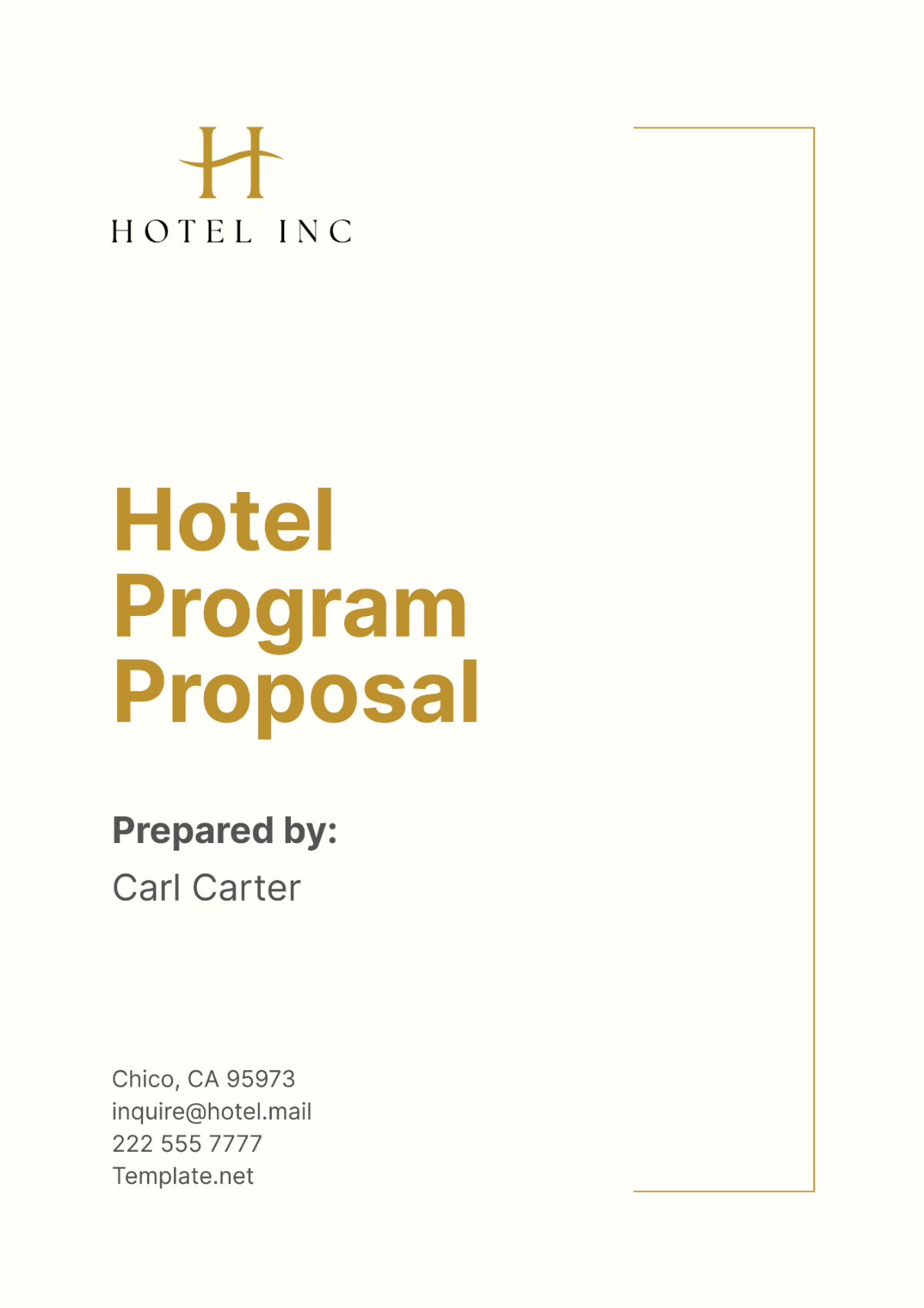 Hotel Program Proposal Template - Edit Online & Download