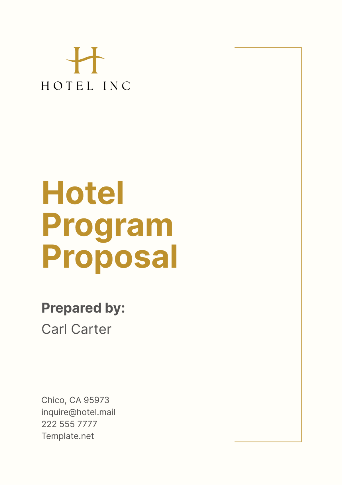 Free Hotel Program Proposal Template