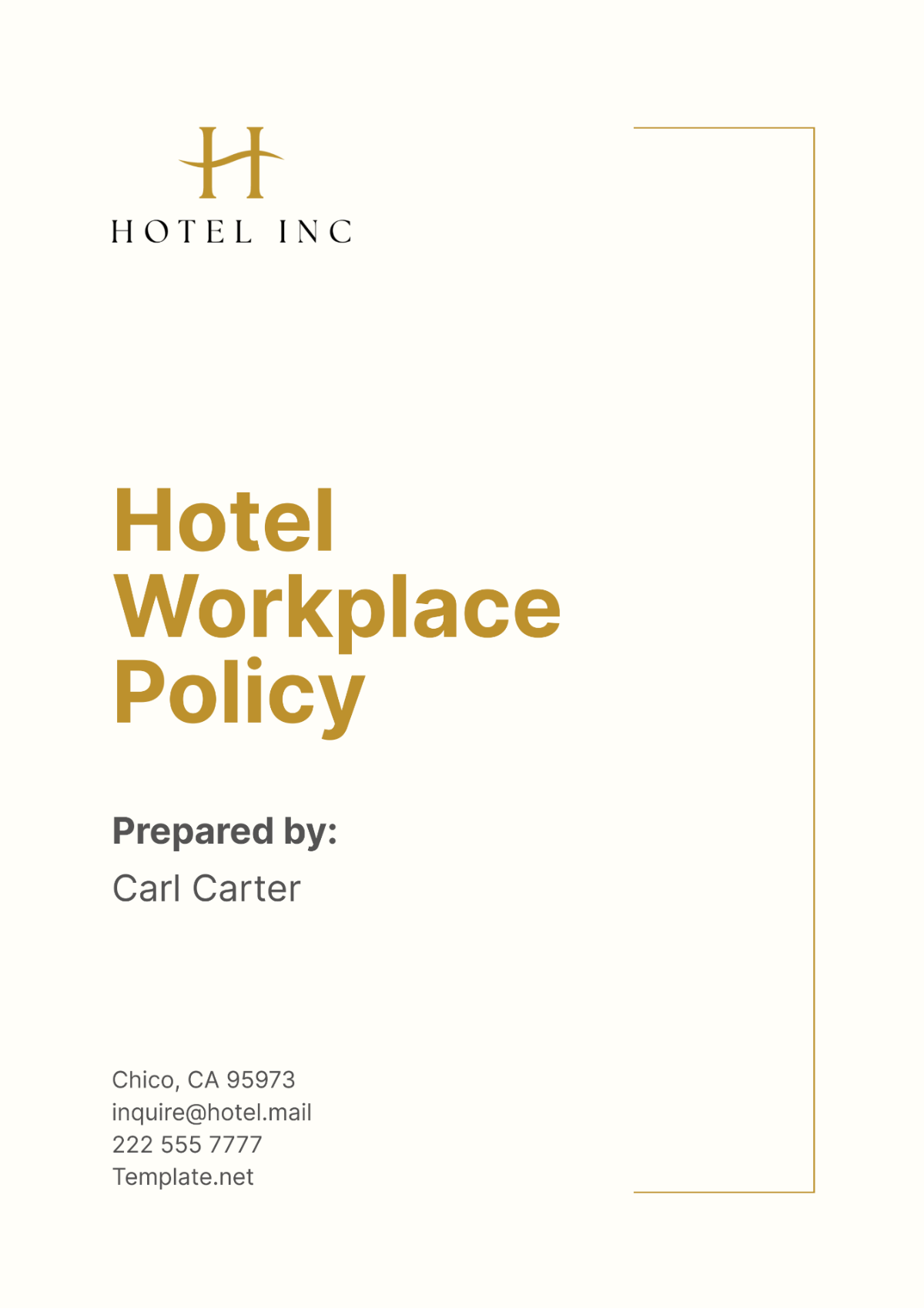 Hotel Workplace Policy Template - Edit Online & Download