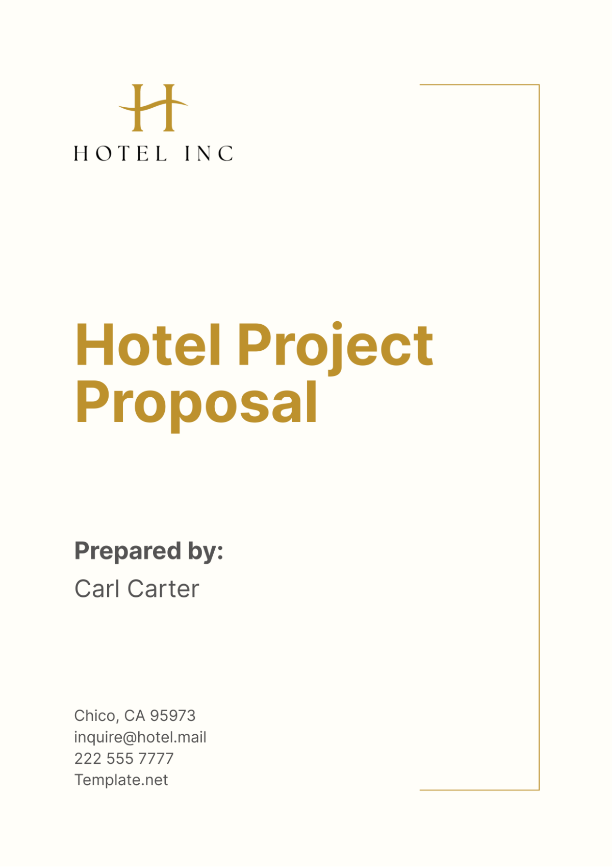 Free Hotel Project Proposal Template