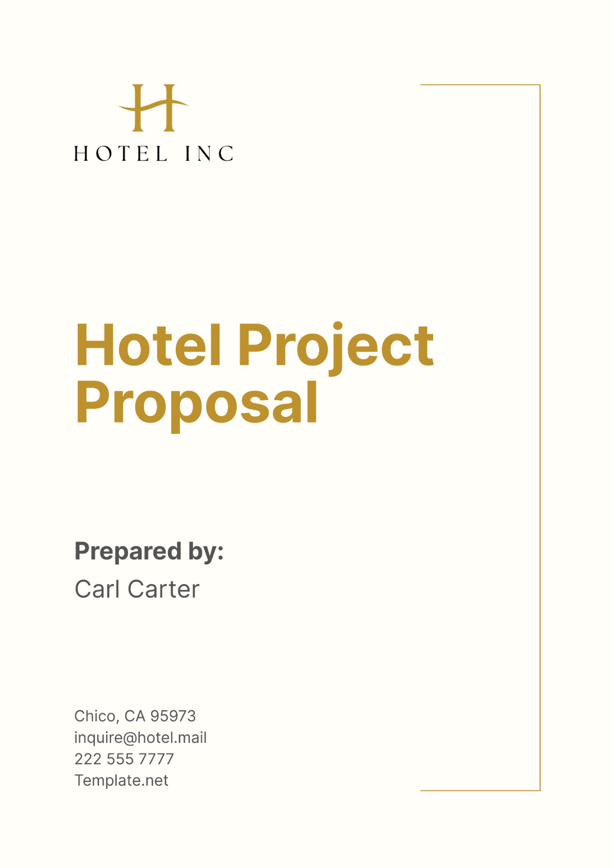 Hotel Project Proposal Template - Edit Online & Download