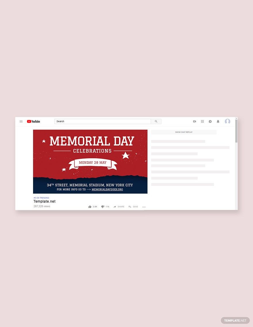 Free Memorial Day Youtube Video Thumbnail Template
