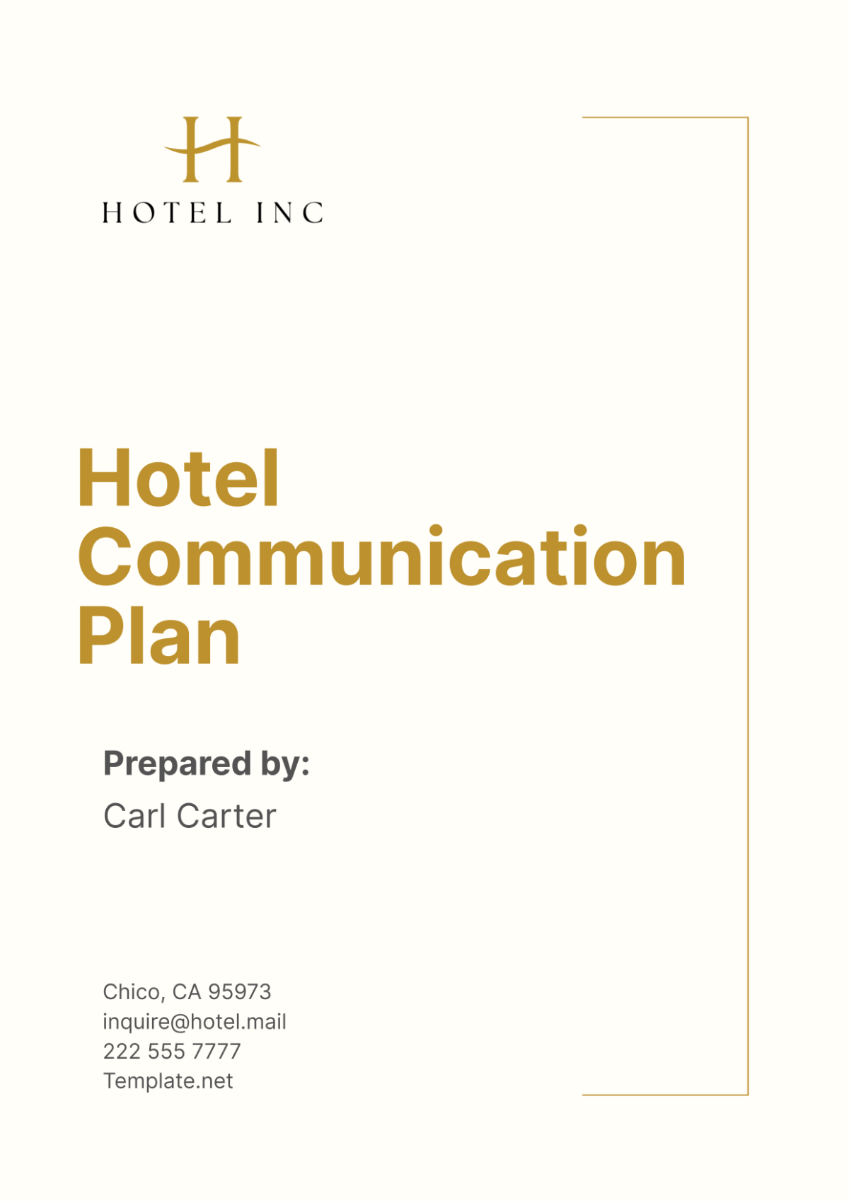 Free Hotel Communication Plan Template