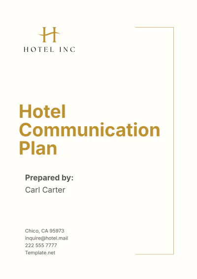 Free Hotel Communication Plan Template to Edit Online