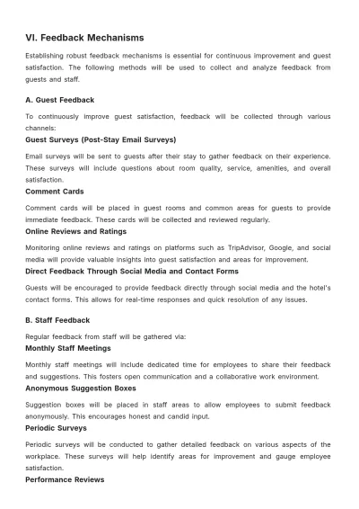 Free Hotel Communication Plan Template to Edit Online