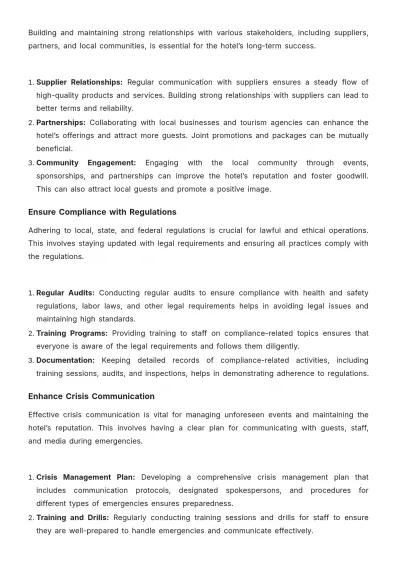 Free Hotel Communication Plan Template to Edit Online