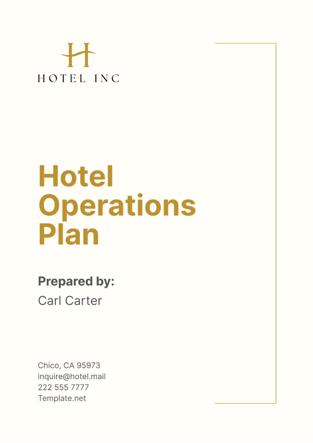 Hotel Operations Plan Template - Edit Online & Download