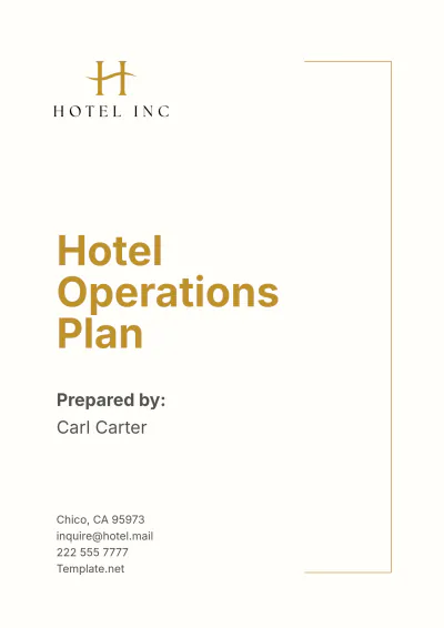 Free Hotel Operations Plan Template to Edit Online