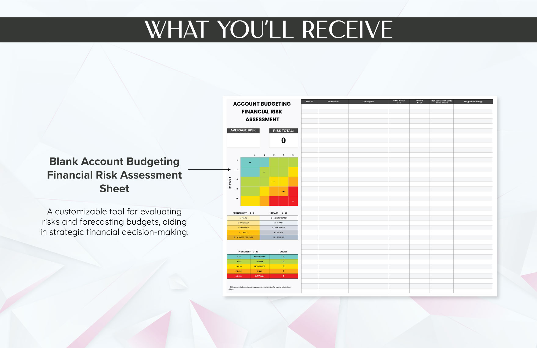 Account Budgeting Financial Risk Assessment Template