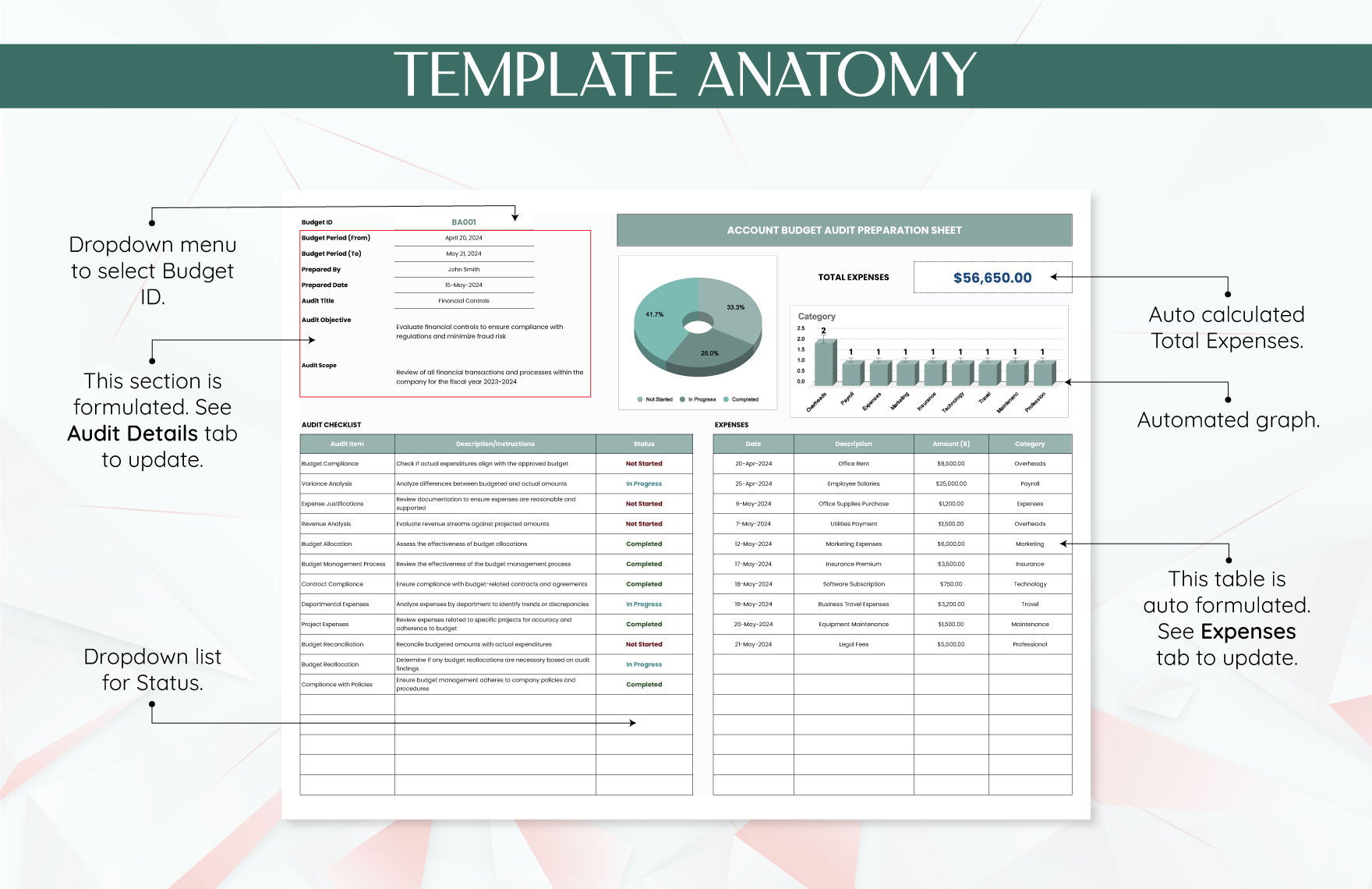 Account Budget Audit Preparation Sheet Template