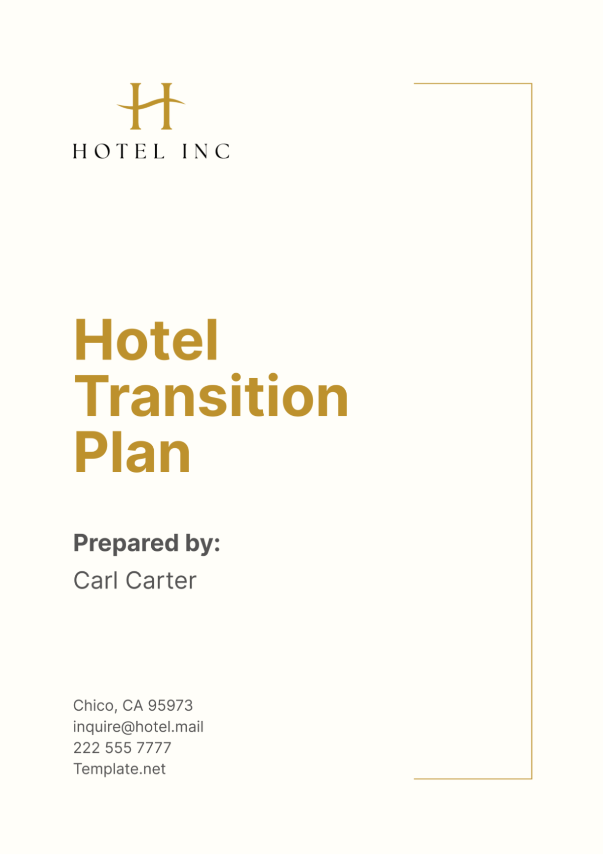 Hotel Transition Plan Template - Edit Online & Download