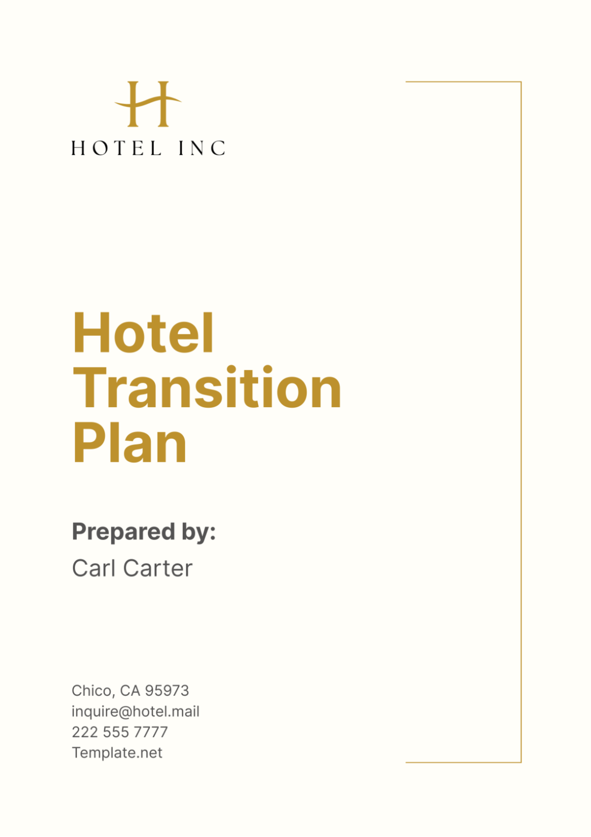 Free Hotel Transition Plan Template