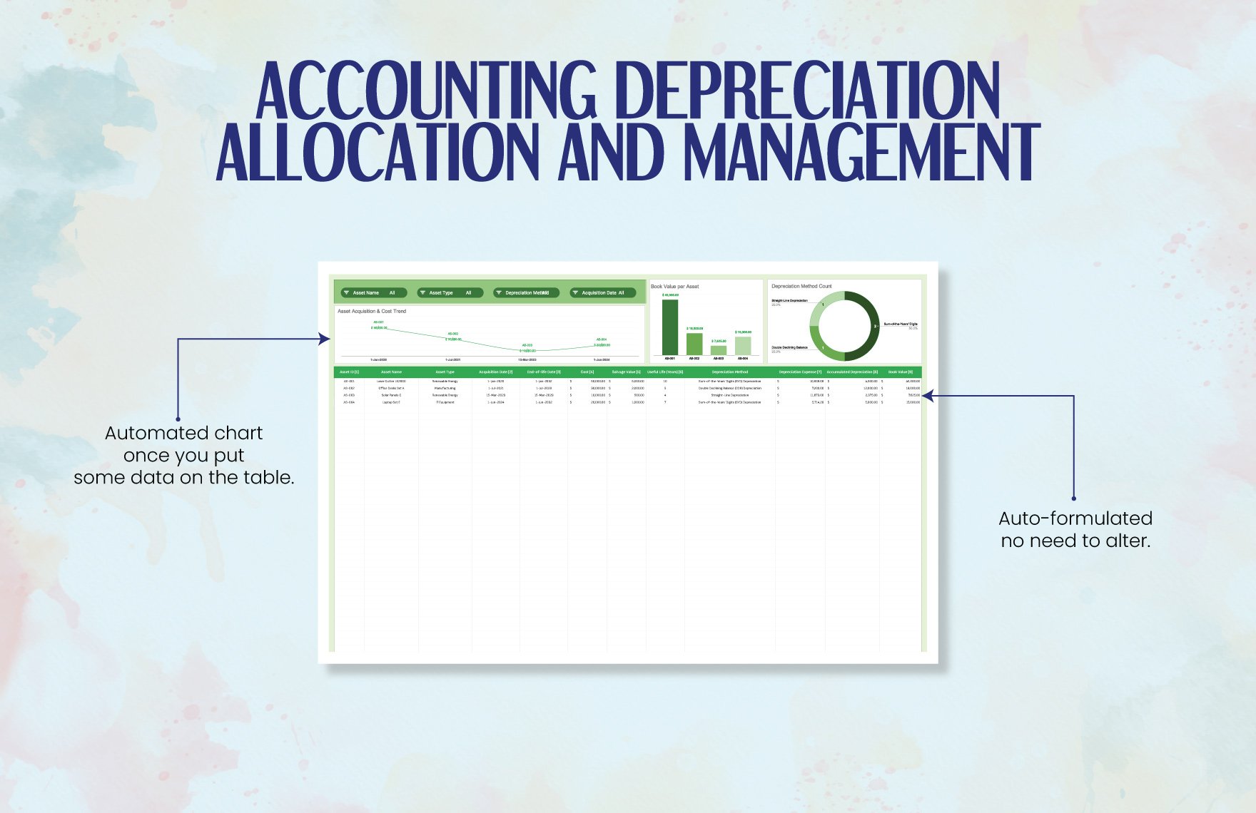 Accounting Depreciation Allocation and Management Template